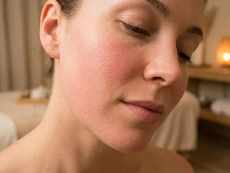 Close-up of facial redness and flushing treated by Laser Genesis at Capital Skin Medical Spa in Clifton Park, NY