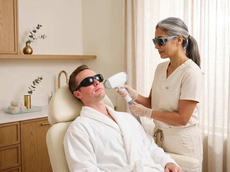 Laser treatment for facial redness and visible vessels at Capital Skin Medical Spa in Clifton Park, NY