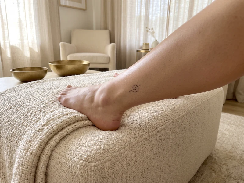 Small hand-poked ankle tattoo candidate for amateur ink laser tattoo removal in Clifton Park, NY